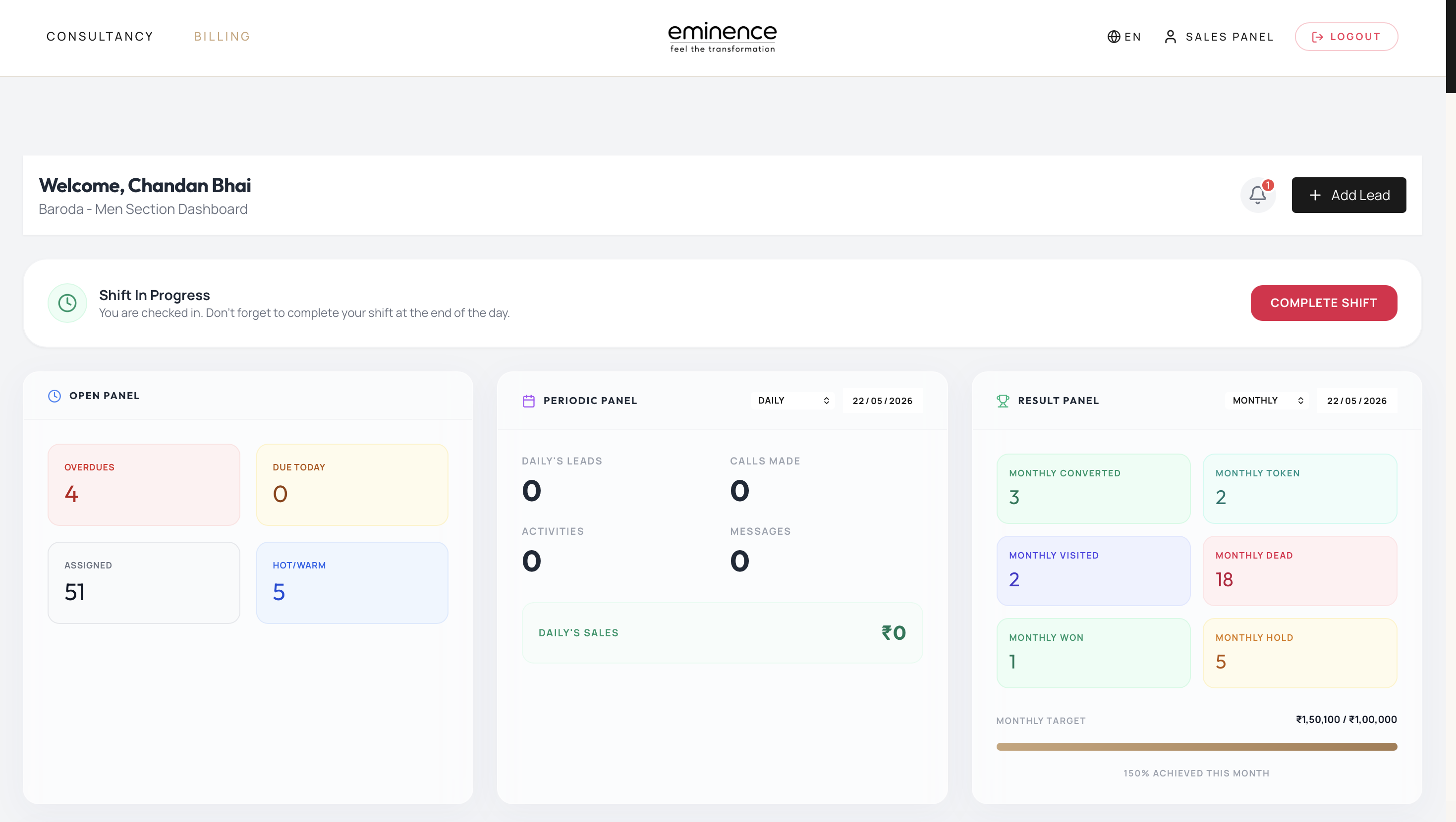 CRM Dashboard — SaaS / Dashboard Portfolio Showcase 2
