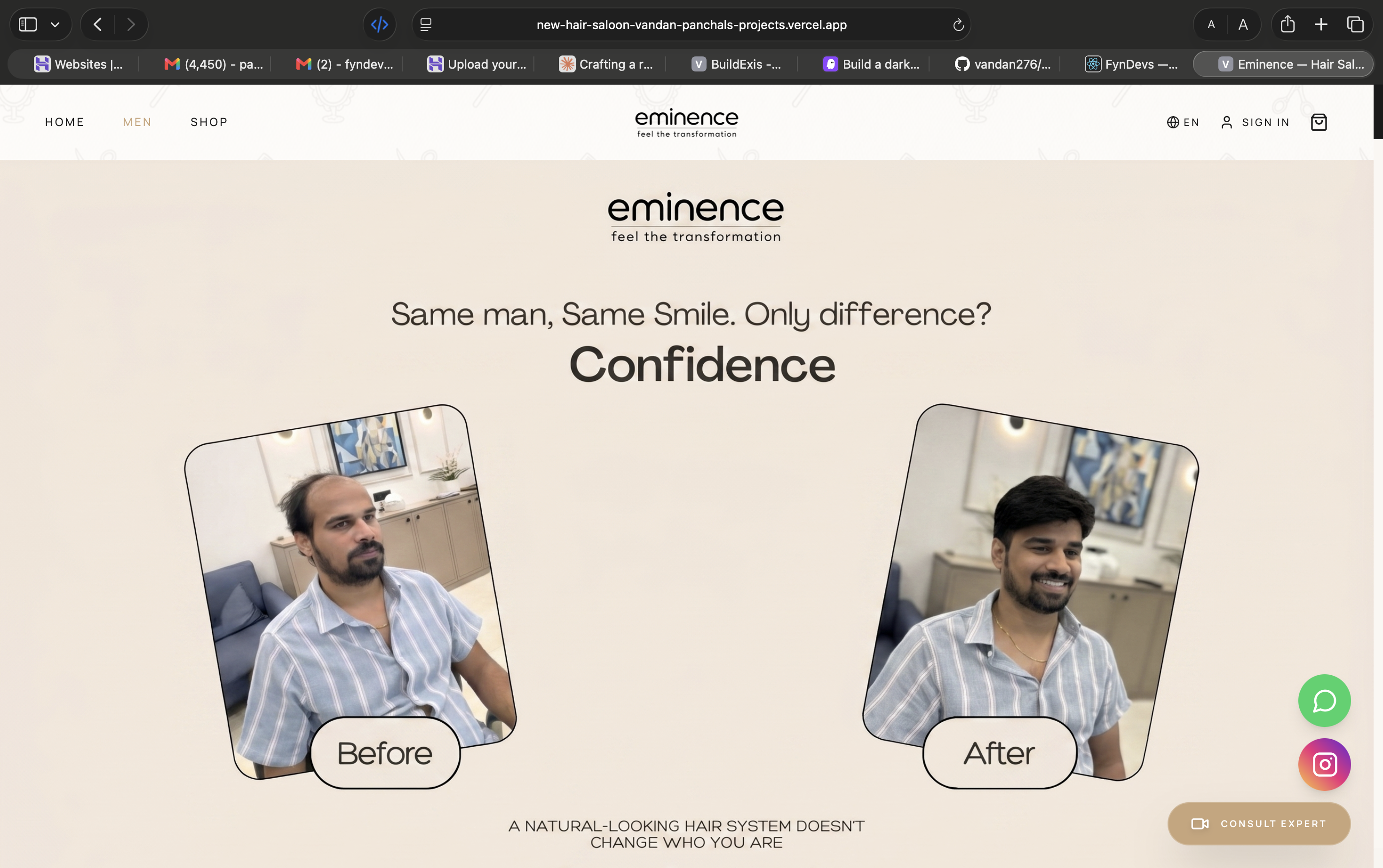 Eminence Salon — Brand + Web Portfolio Showcase 2
